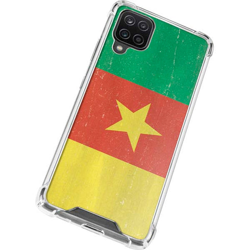 Cameroon Flag Distressed Galaxy A12 Clear Case